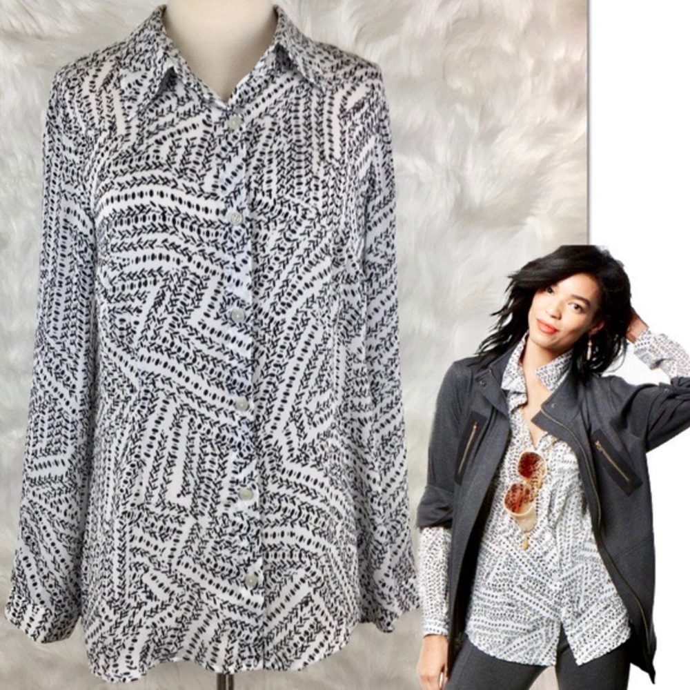 Cabi Split Back Blouse Medium